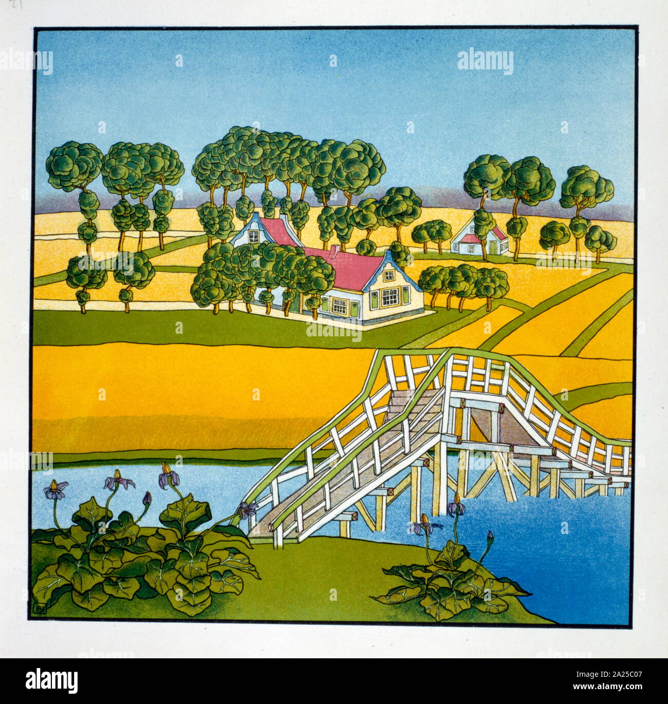 Illustration par M. Franz Melchers (Néerlandais, 1868-1944), à partir de 'Poèmes' par Thomas Braun. 1897 Banque D'Images