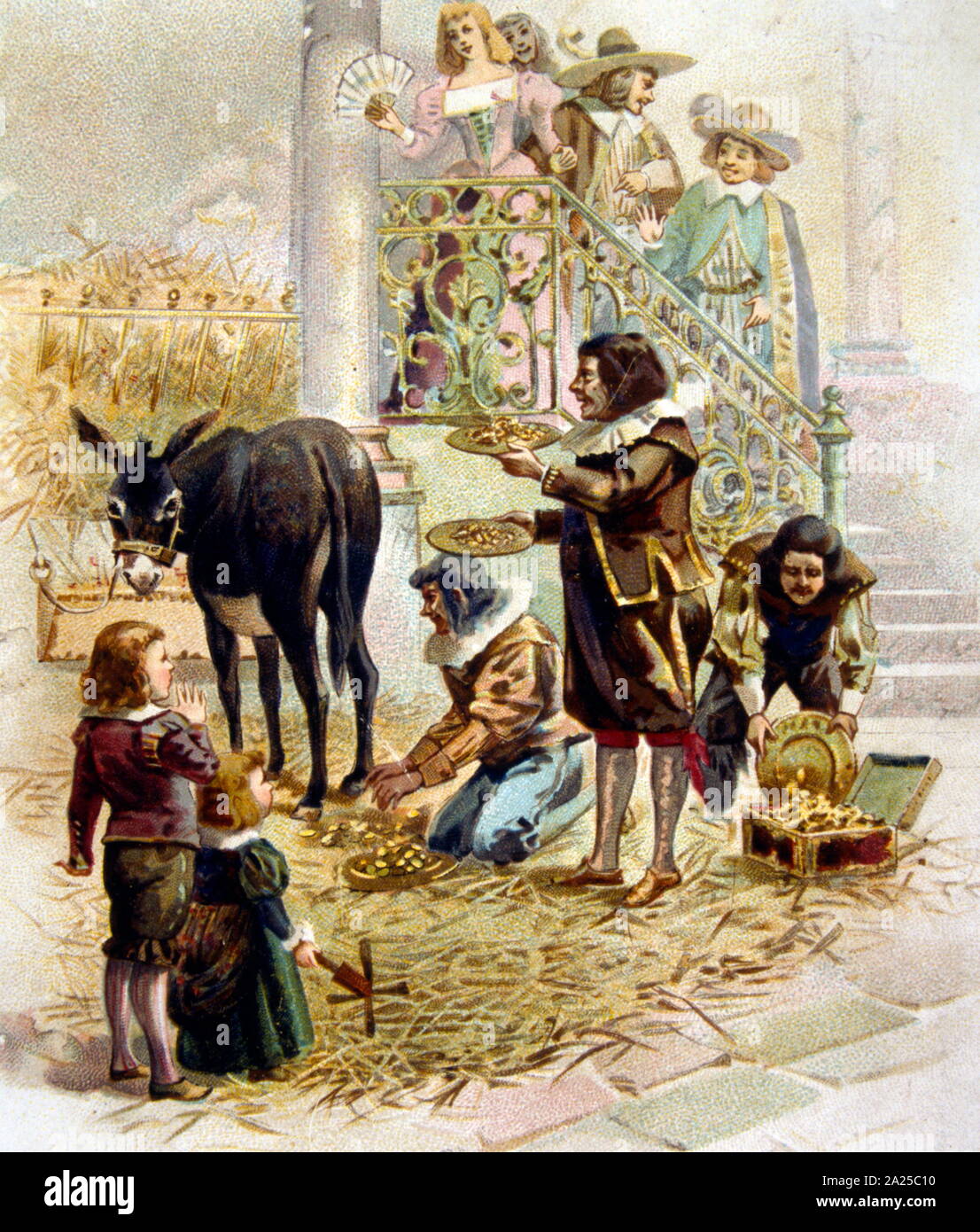 Illustration pour une édition de 1880 Donkeyskin (peau d'Ane), un conte de fées littéraire française en vers écrit par Charles Perrault. Il a été d'abord publié en 1695 Banque D'Images