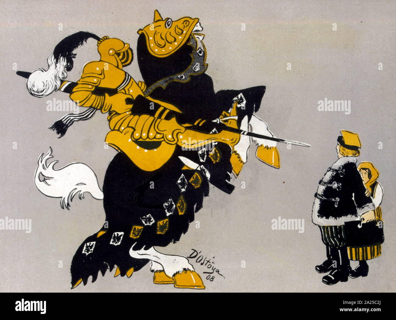 Illustration satirique français la menace à la Pologne par l'Allemagne militariste 1908 Banque D'Images