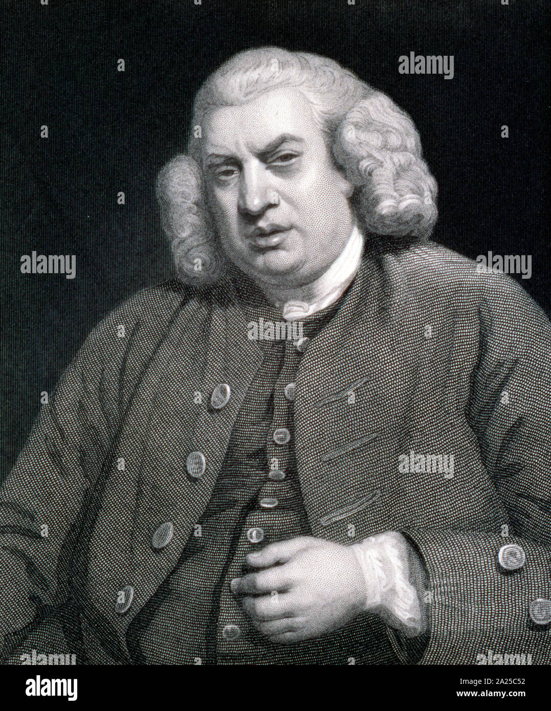 Samuel Johnson (1709 - 1784), écrivain anglais qui a fait des contributions durables à la littérature anglaise en tant que poète, dramaturge, essayiste, moraliste, critique littéraire, biographe, éditeur et lexicographe. Banque D'Images