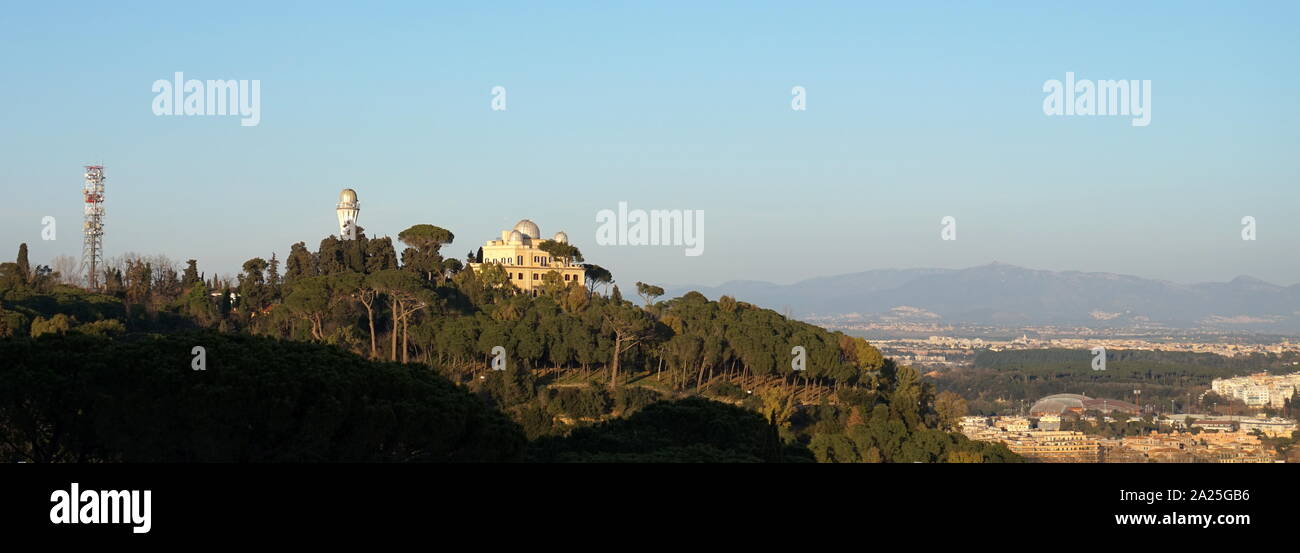 Vue de l'Observatoire astronomique de Rome l'un des 12 observatoires astronomiques en Italie. Banque D'Images