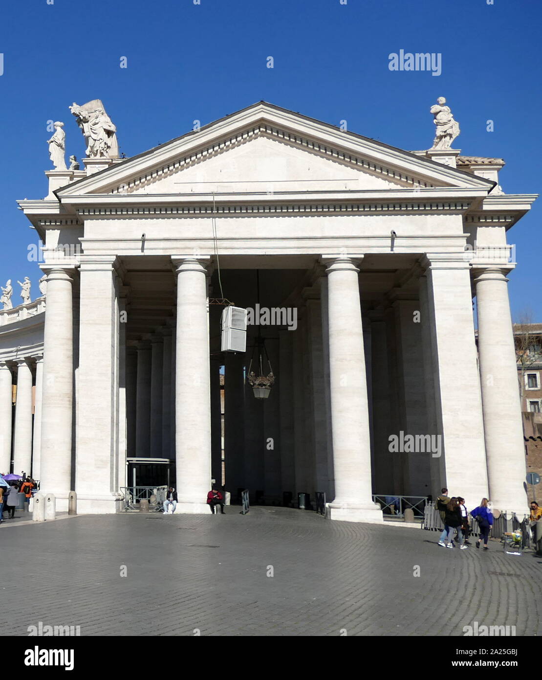L'extérieur de l'appartements pontificaux sur la Place Saint-Pierre, dans la Cité du Vatican. Banque D'Images