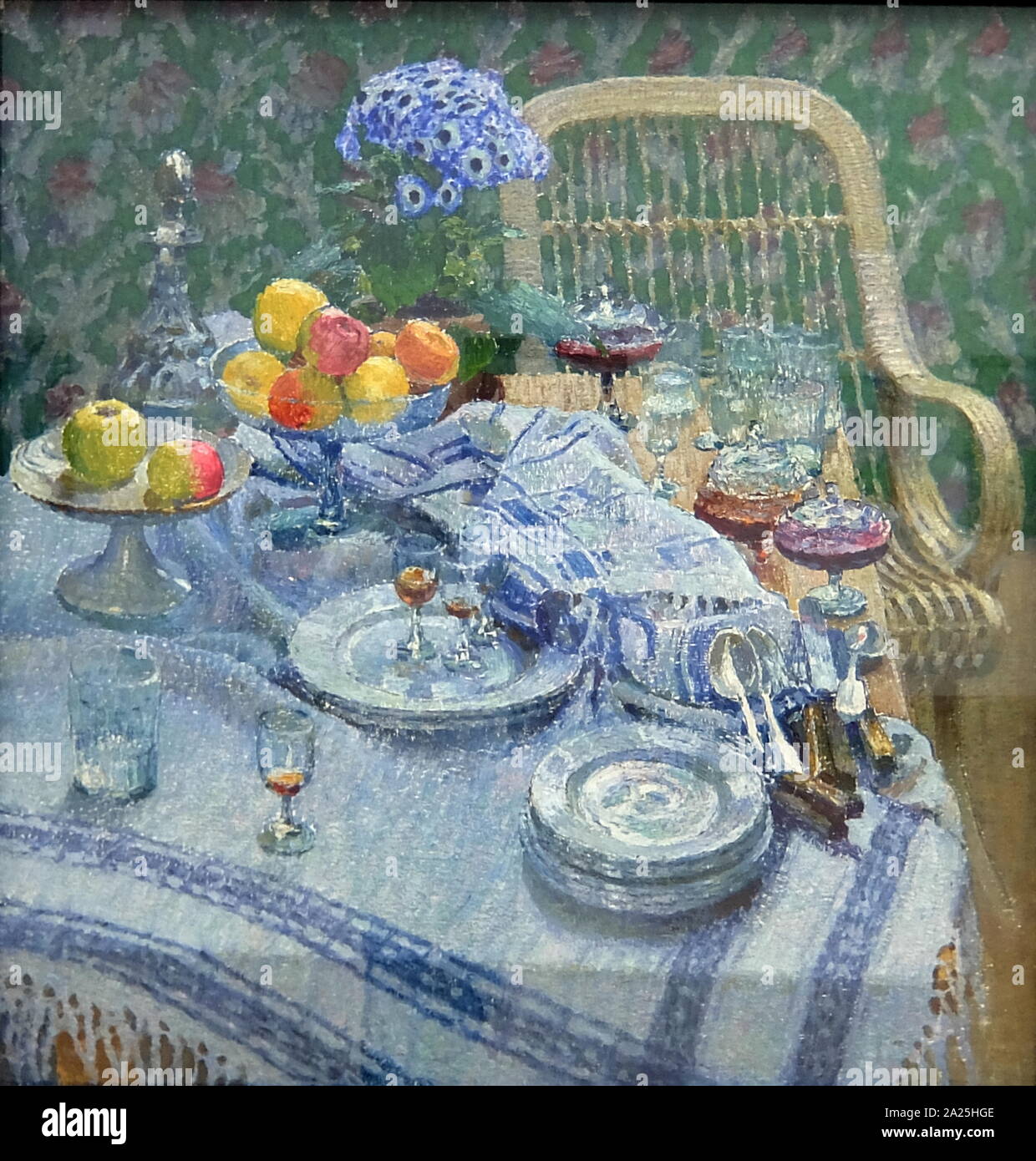 La peinture intitulée 'table' non liquidé par Igor Grabar. Igor Emmanuïlovitch Grabar (1871-1960) un peintre post-impressionniste russe, éditeur, historien d'art et restaurateur. Banque D'Images