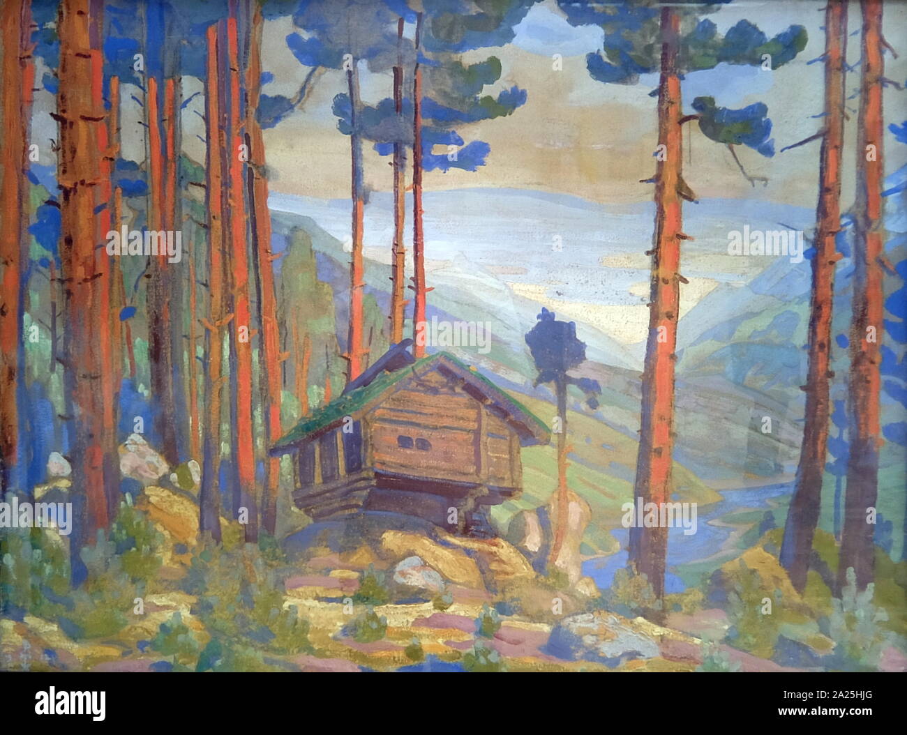 Scénographie pour le théâtre production de 'Peer Gynt' intitulé 'Chanson'' olveig par Nicholas Roerich. Nikolai Konstantinovitch Rerikh (1874-1947) un peintre russe, écrivain, archéologue, philosophe, théologien et homme public. Banque D'Images