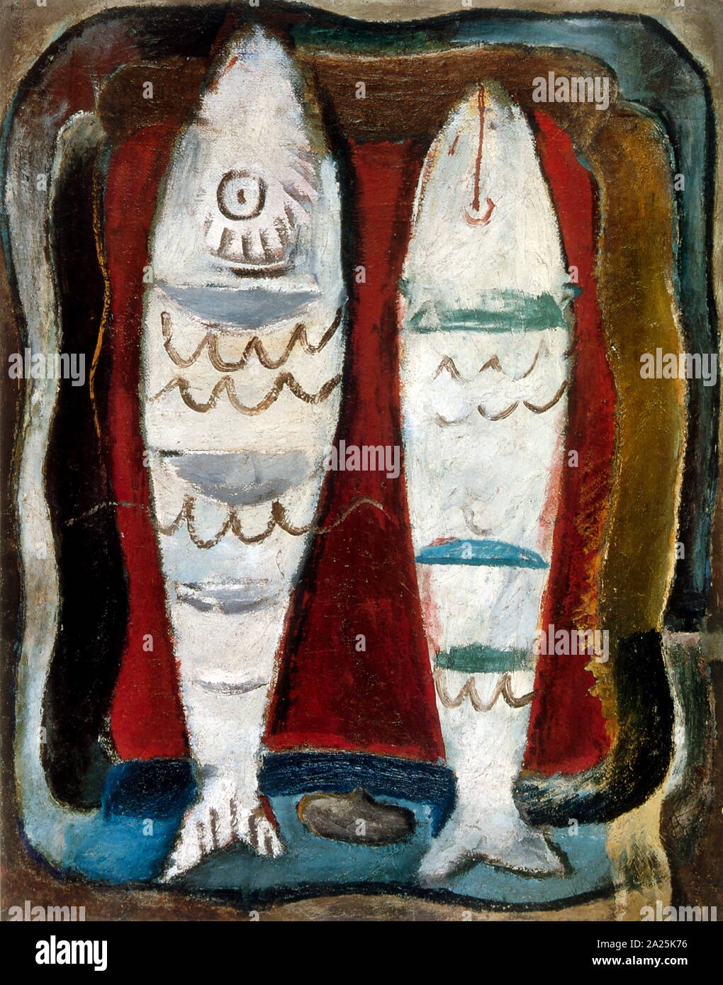 Poisson, 1930, par Iouri Vasnetsov (1900-1973), graphiste et peintre soviétique. Son travail était étroitement liée avec les traditions de l'art populaire russe Banque D'Images