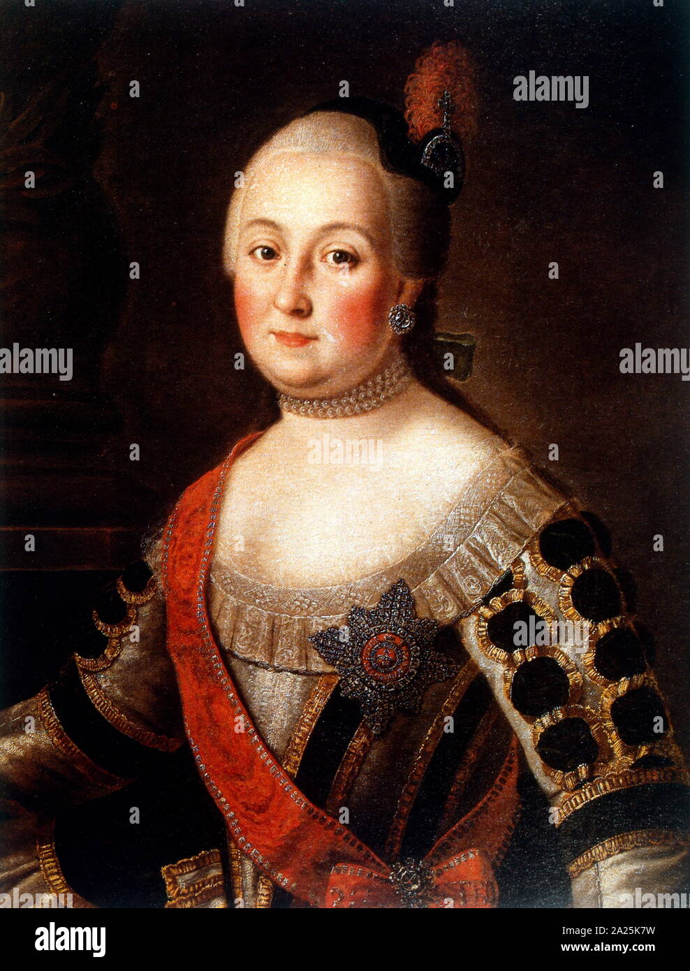 Portrait de la comtesse Anna Vorontsova 1775 par Alexei Petrovitch Antropov (1716 - 1795) peintre russe Banque D'Images