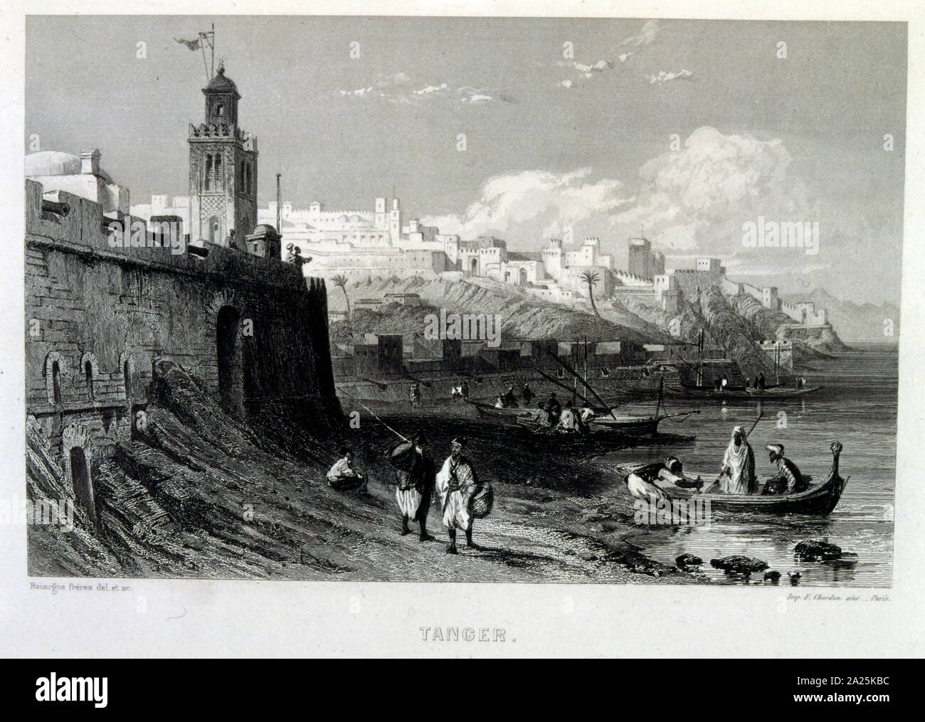 Tanger, Maroc, Afrique du Nord. 19e siècle français, illustration Banque D'Images