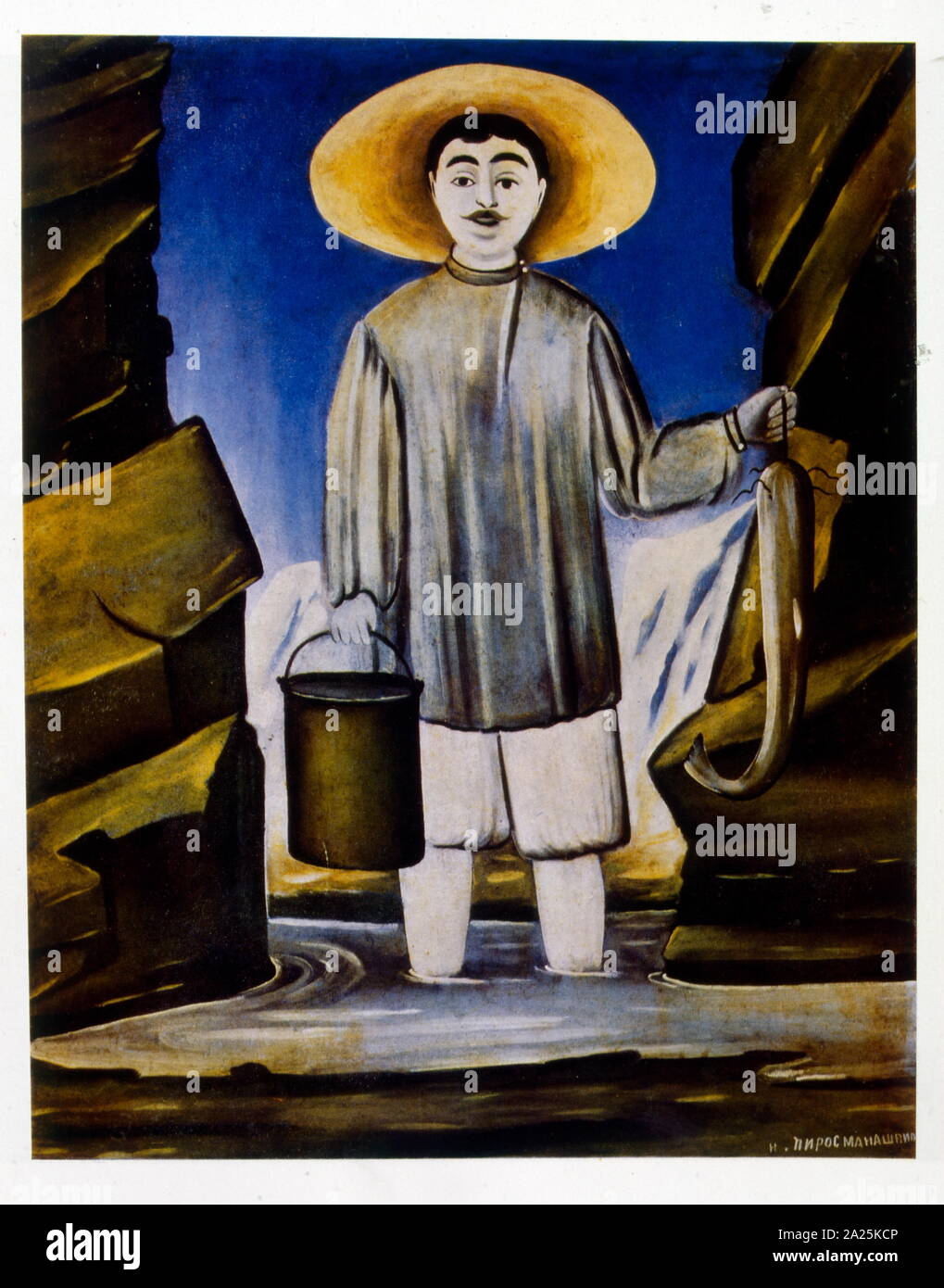 Pêcheur, 1904 par Niko Pirosmani (1862-1918), russe, géorgien, peintre du primitivisme qui a pris de l'importance à titre posthume. Banque D'Images