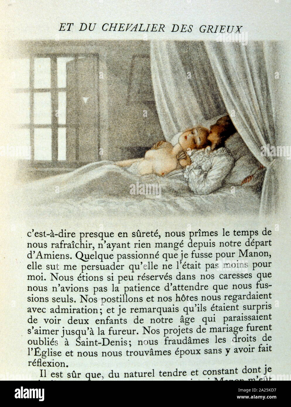 Illustration d'une édition 1942 de l'Histoire du chevalier des Grieux, par l'Abbé Prevost. Banque D'Images