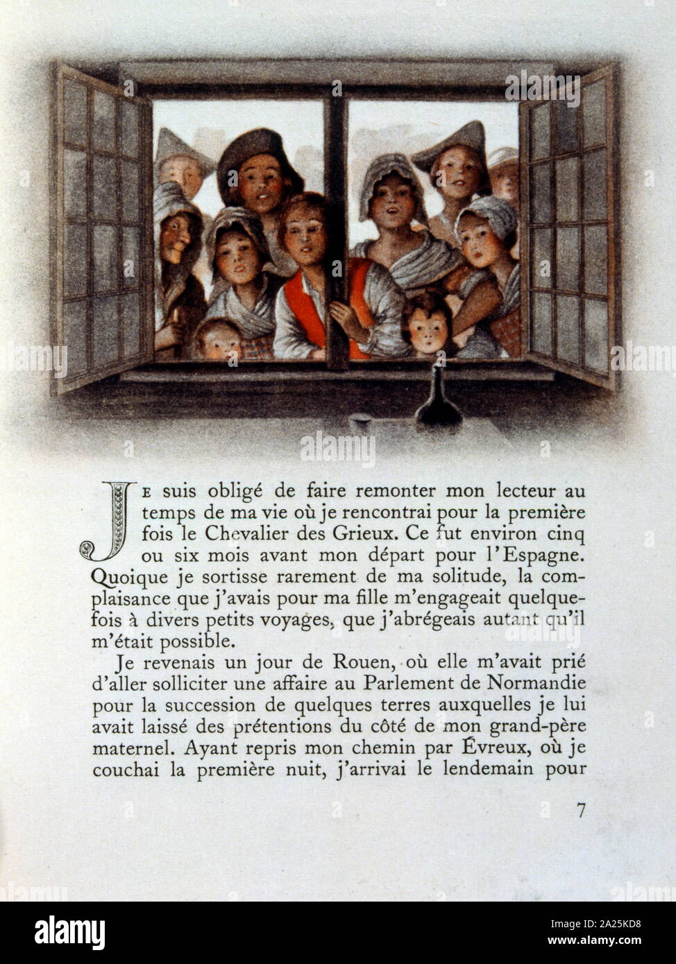 Illustration d'une édition 1942 de l'Histoire du chevalier des Grieux, par l'Abbé Prevost. Banque D'Images