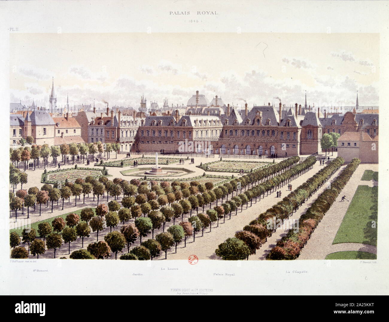 Le Palais Royale résidence des rois de France, à Paris avant la Révolution française 1645 Banque D'Images