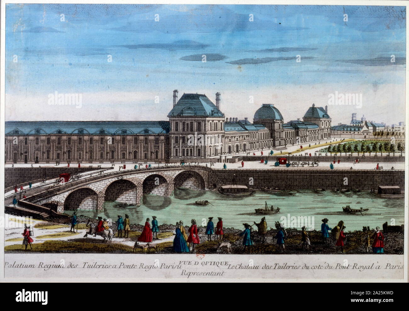 18e siècle vue du Palais (Louvre) à Paris, 1750 Banque D'Images