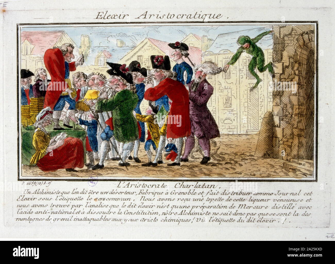 Illustration satirique révolutionnaire française représentant l'humiliation de l'aristocratie 1795 Banque D'Images