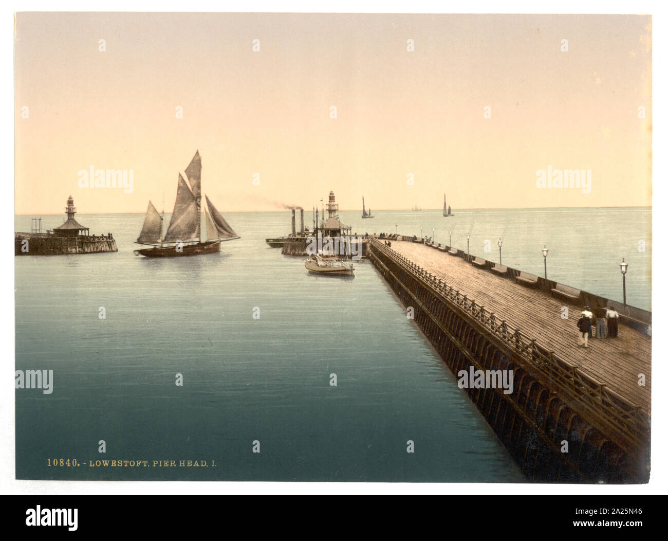 Pier Head, I., Lowestoft, Angleterre ; impression no. 10840. ; Banque D'Images