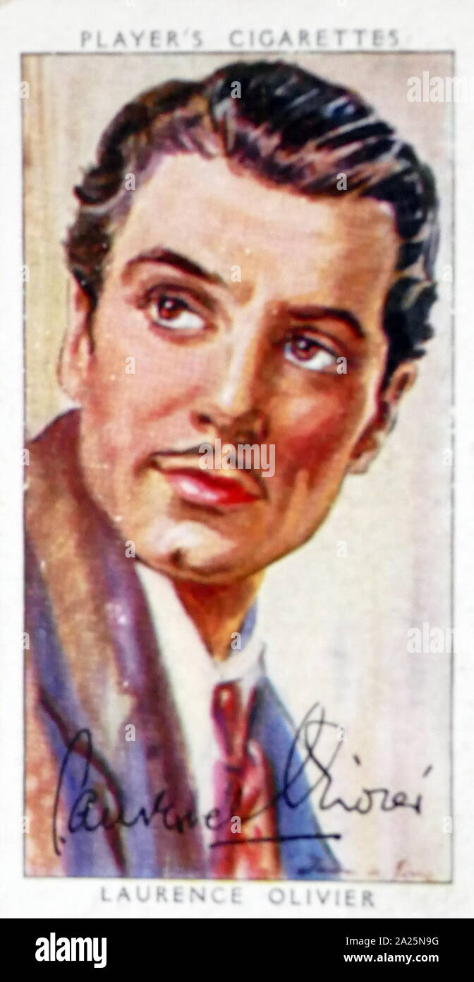 Les cigarettes Player's card représentant Laurence Olivier. Laurence Kerr Olivier, Baron Olivier (1907-1989) un acteur et directeur Banque D'Images