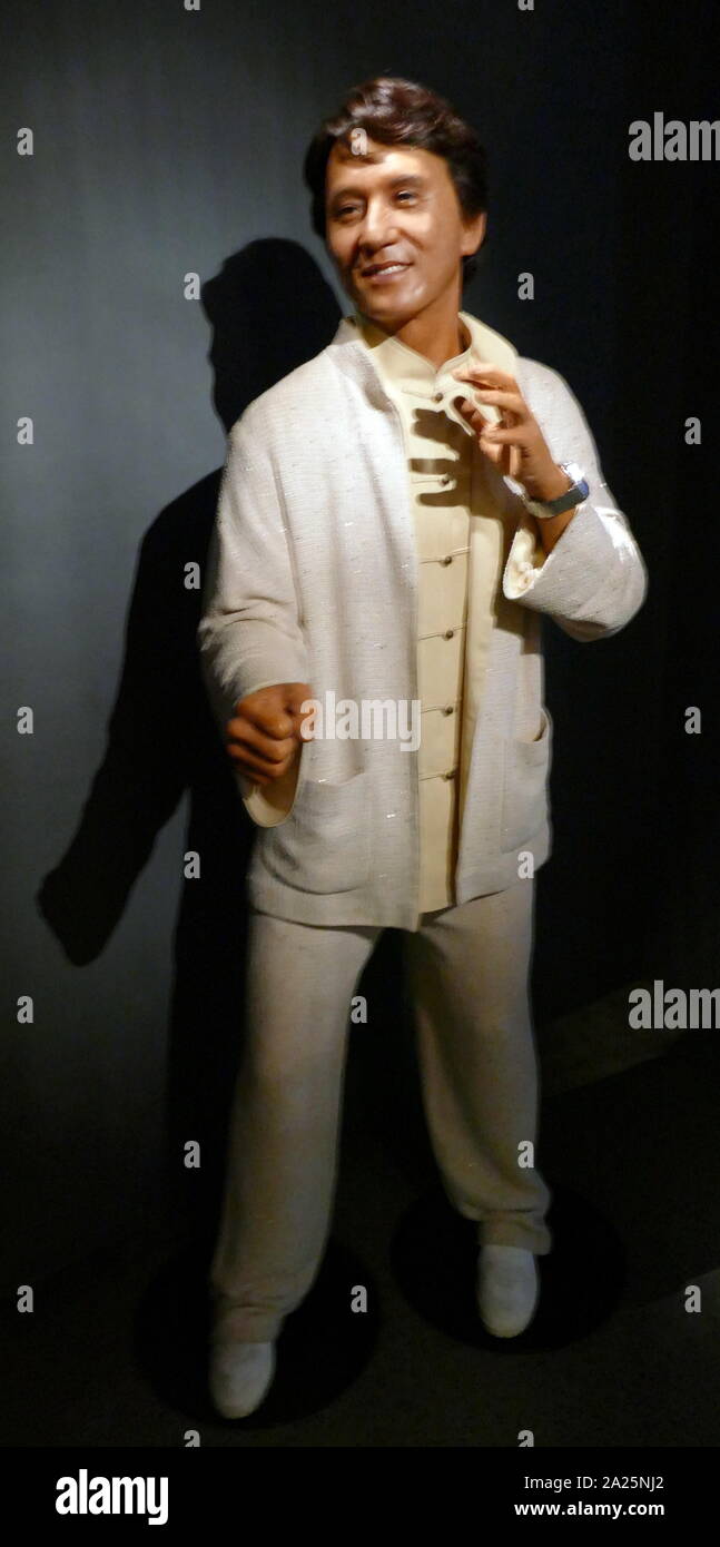 La figure de cire de Jackie Chan. Chan Kong-sang (1954-) un Hong Kongese artiste martial, acteur, réalisateur, producteur, scénariste, et chanteur. Banque D'Images