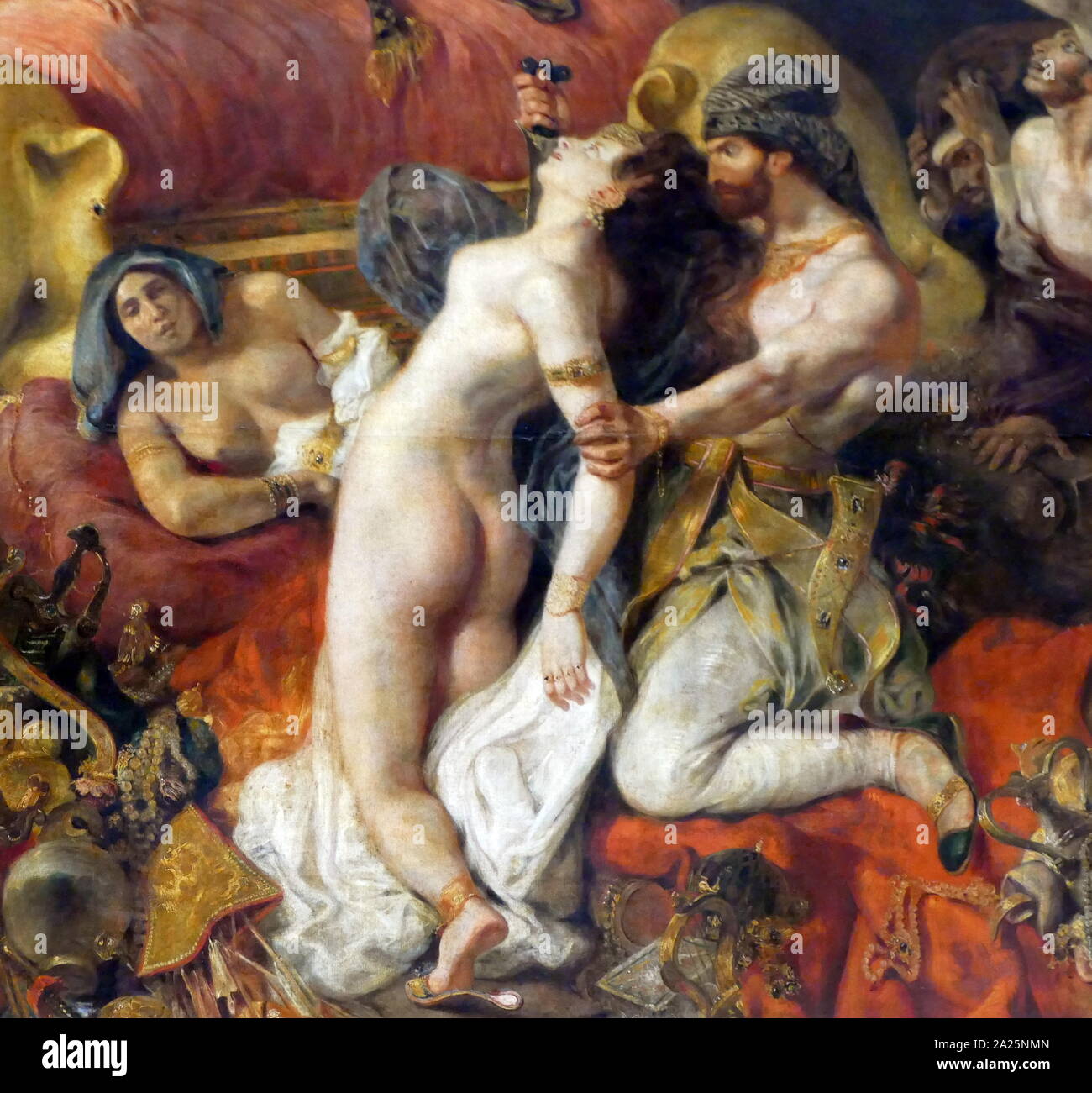 Détail de 'La Mort de Sardanapale' par EUGENE DELACROIX. Ferdinand victor Eugène Delacroix (1798-1863) Un artiste romantique français. Banque D'Images
