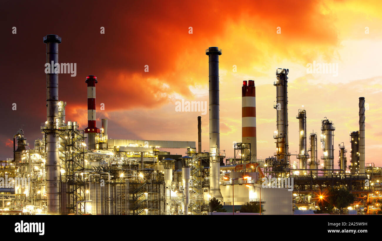 Raffinerie de gaz Industrie pétrolière - Banque D'Images