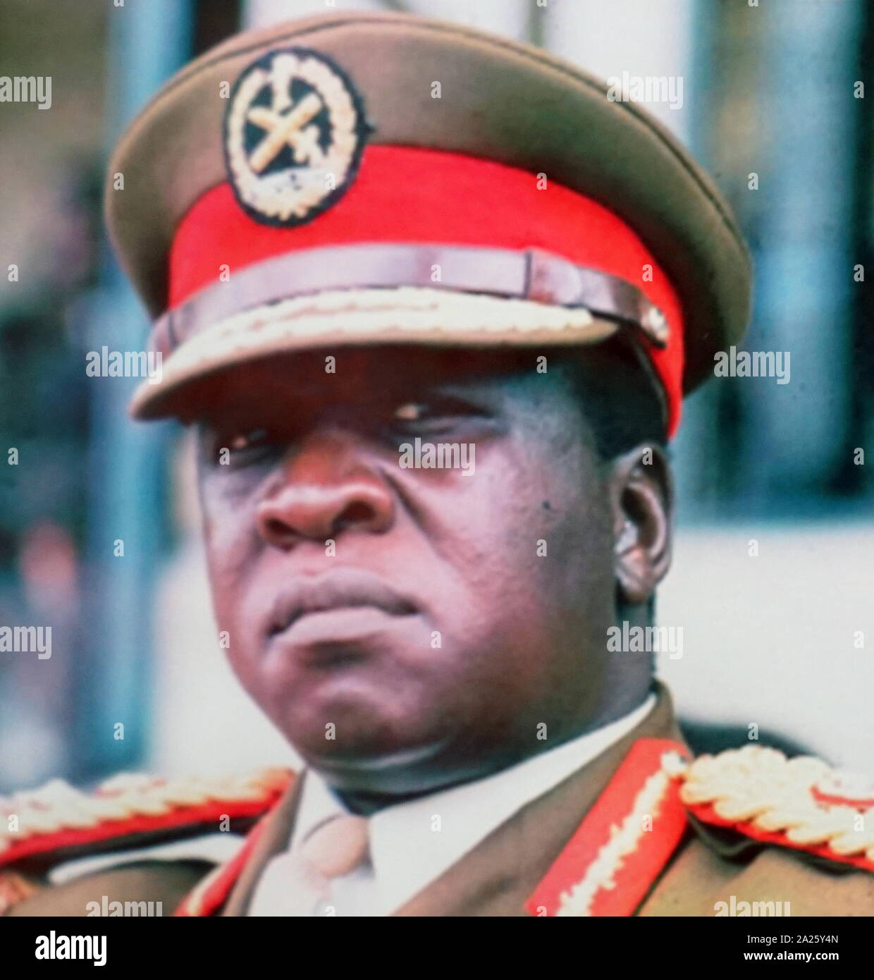 Photographie d'Idi Amin. Idi Amin Dada Oumee (1925-2003) un homme politique ougandais et officier militaire. Banque D'Images