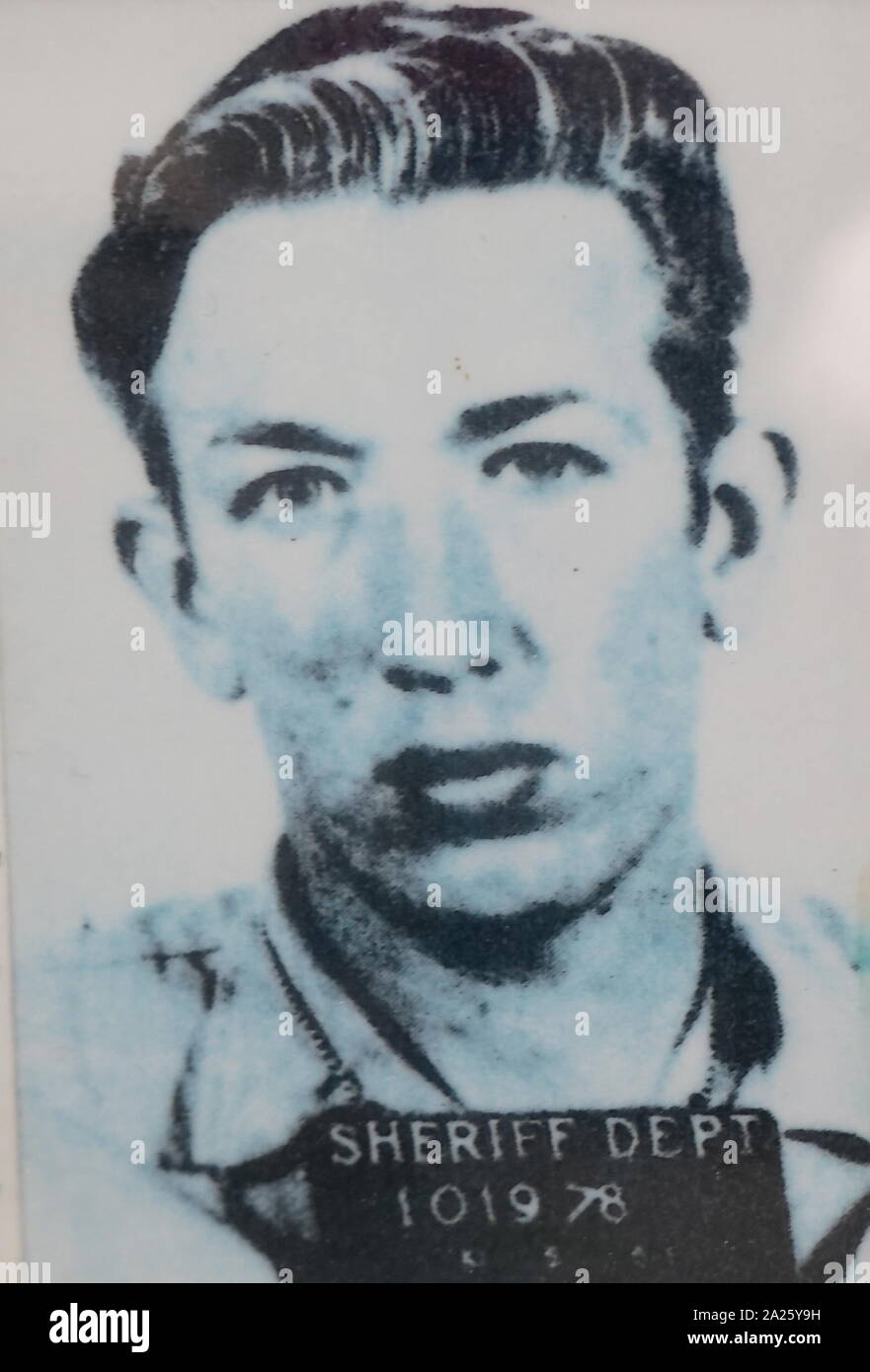 Mug shot de Clyde Barrow. Chestnut Clyde Barrow (1909-1934) un criminel qui fait le tour du centre des États-Unis avec Bonnie Parker et leur piste au cours de la Grande Dépression. Banque D'Images