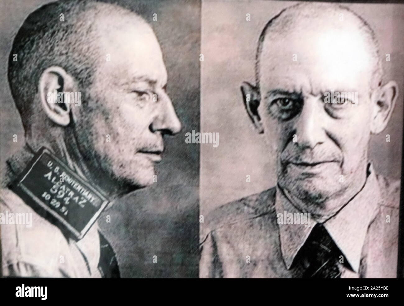 Mug shot of Robert Franklin Stroud. Robert Franklin Stroud (1890-1963) un meurtre, prisonnier fédéral et l'auteur. Banque D'Images