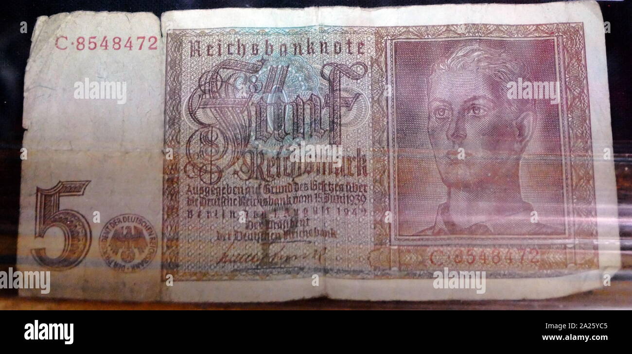 Remarque - le Reichsmark monnaie en Allemagne de 1924 jusqu'à juin 1948 Banque D'Images