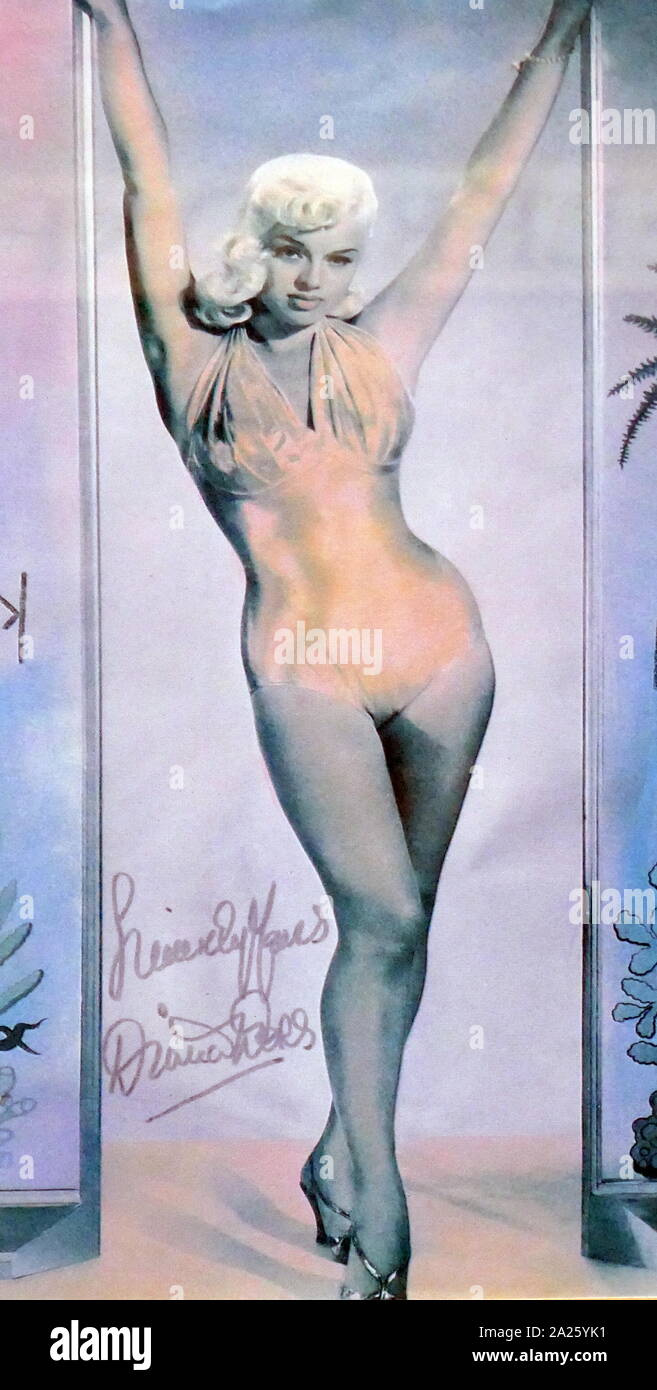 Signé photo de Diana Dors (1931-1984) une actrice et chanteuse américaine. Banque D'Images