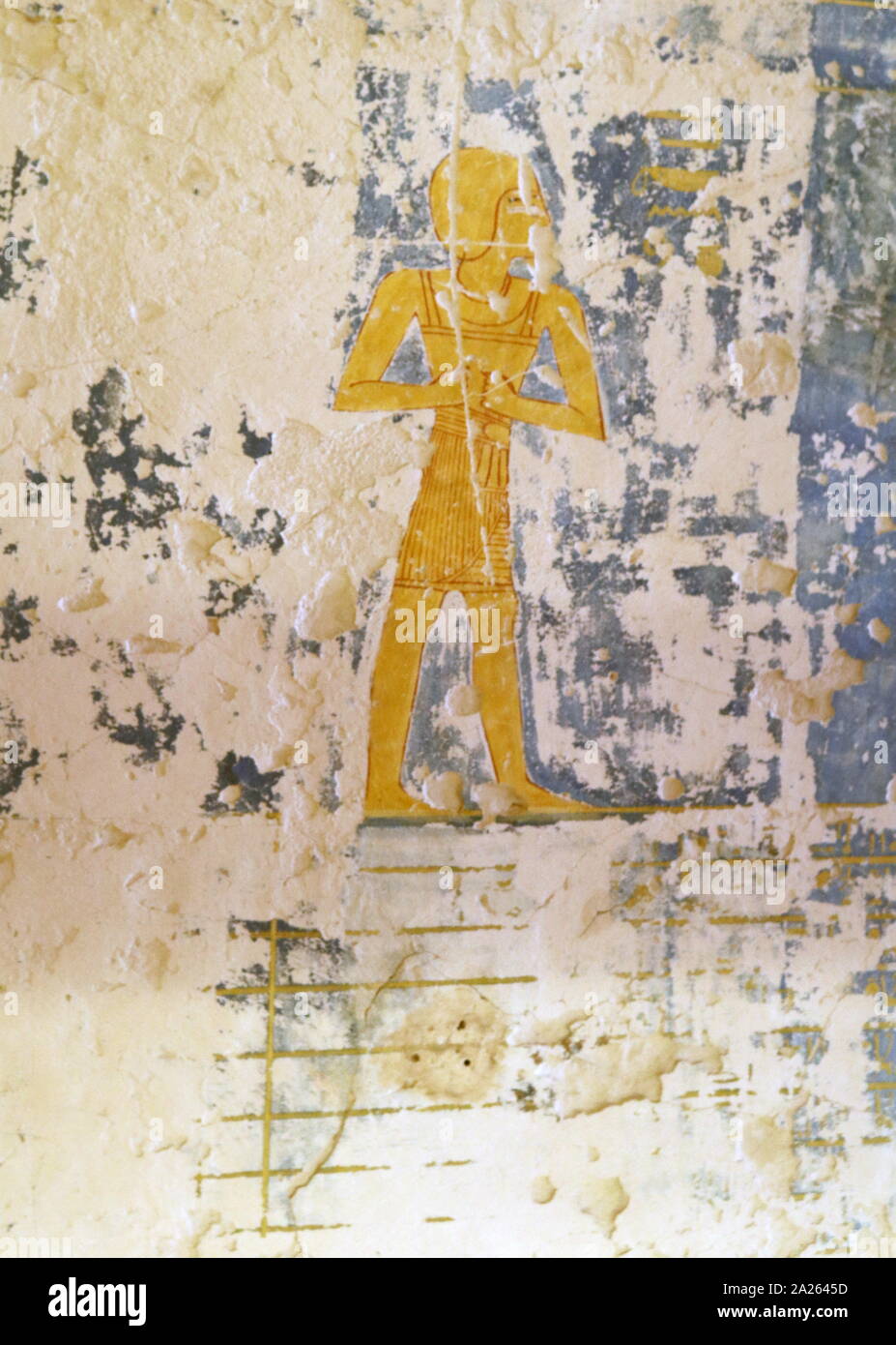 Frise murale de la tombe de Ramsès VI. Tombe KV9 pour l'Egypte Vallée des Rois a été construite par le pharaon Ramsès V. Il est enterré ici, mais son oncle, Ramsès VI, réutilisés plus tard le tombeau comme son propre. La mise en page est typique de la 20e dynastie - la période de l'époque Ramesside. Ramsès VI Nebmaatre-Meryamun fut le cinquième souverain de la xxe dynastie égyptienne. Il a régné pendant environ huit ans au milieu et à la fin du 12e siècle avant J.-C. Banque D'Images