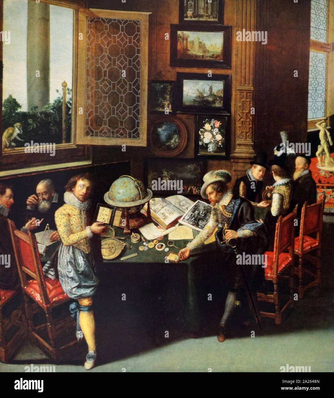 Cognoscenti dans une Chambre tendue d' images artiste flamand inconnu ; vers 1620, huile sur panneau Banque D'Images