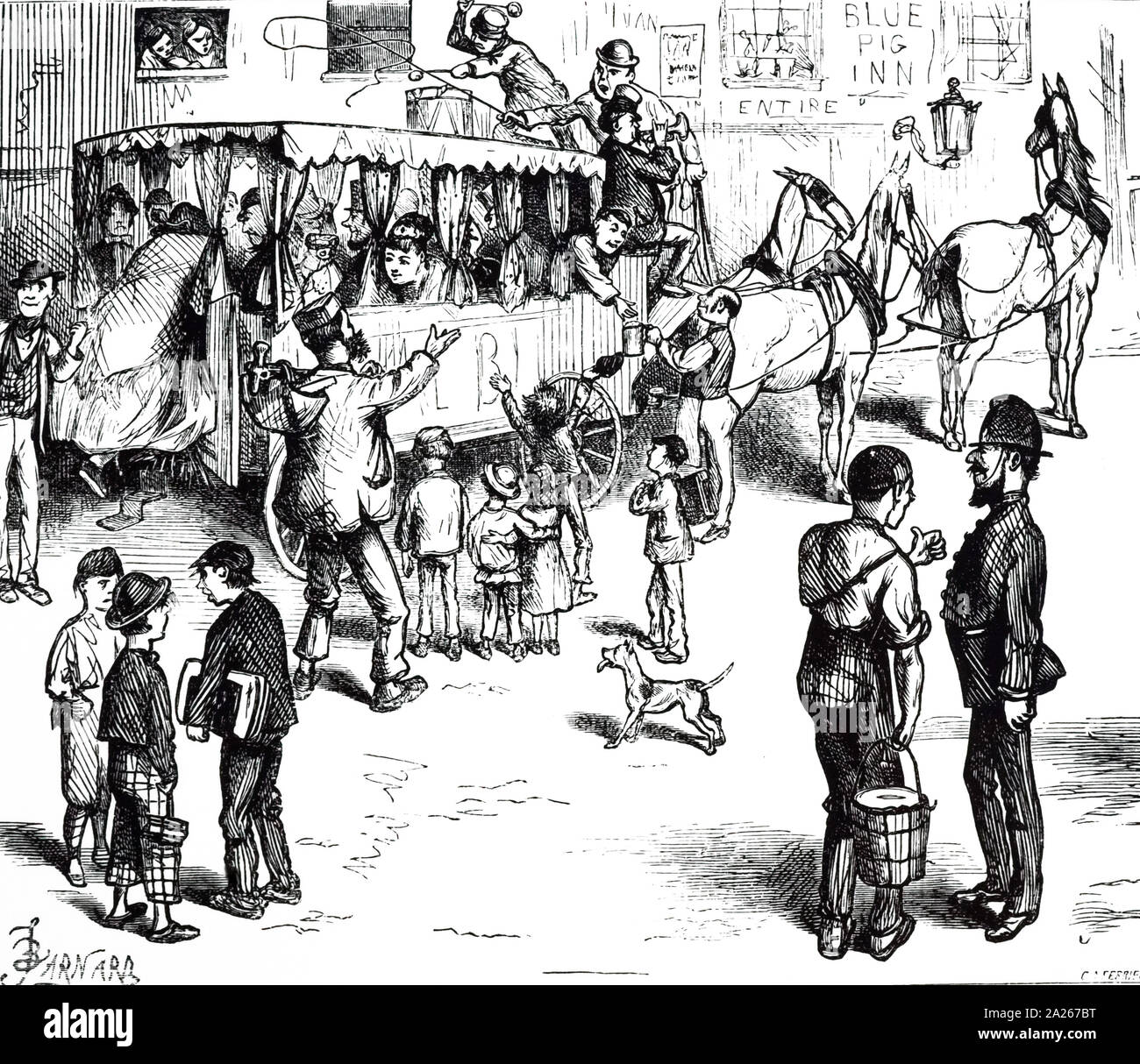 Char A Banc De Sortie L East End De Londres Illustre Par Frederick Barnard 1846 1896 Un Illustrateur Anglais Victorien Caricaturiste Et Peintre De Genre En Date Du 19e Siecle Photo Stock Alamy