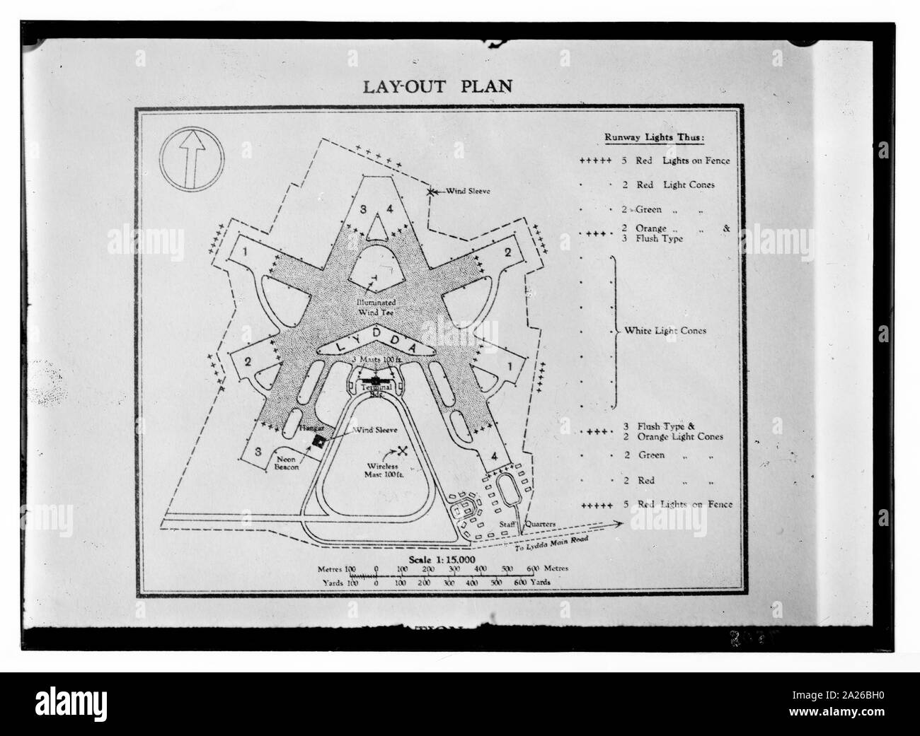 Plan de masse à l'atterrissage d'Air Lydda Banque D'Images