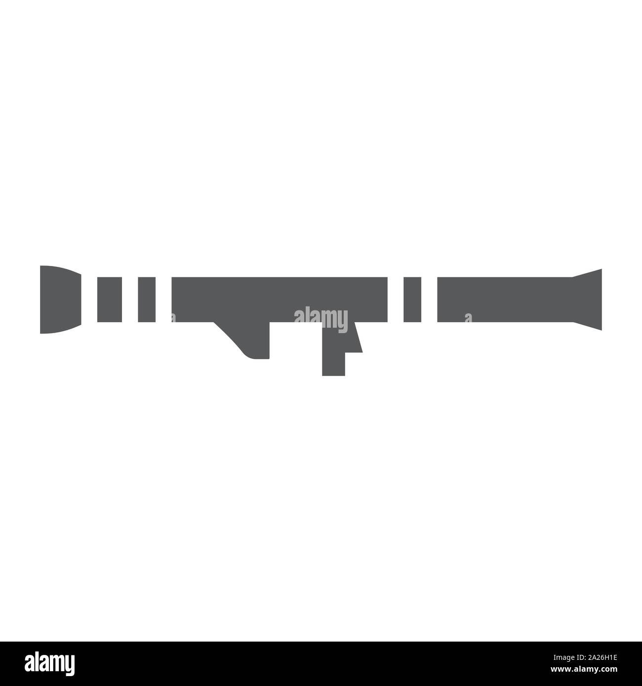 Rocket Launcher icône glyphe, de l'armée et de l'armée, signe d'armes nucléaires, le vectoriel, un modèle solide sur un fond blanc. Illustration de Vecteur