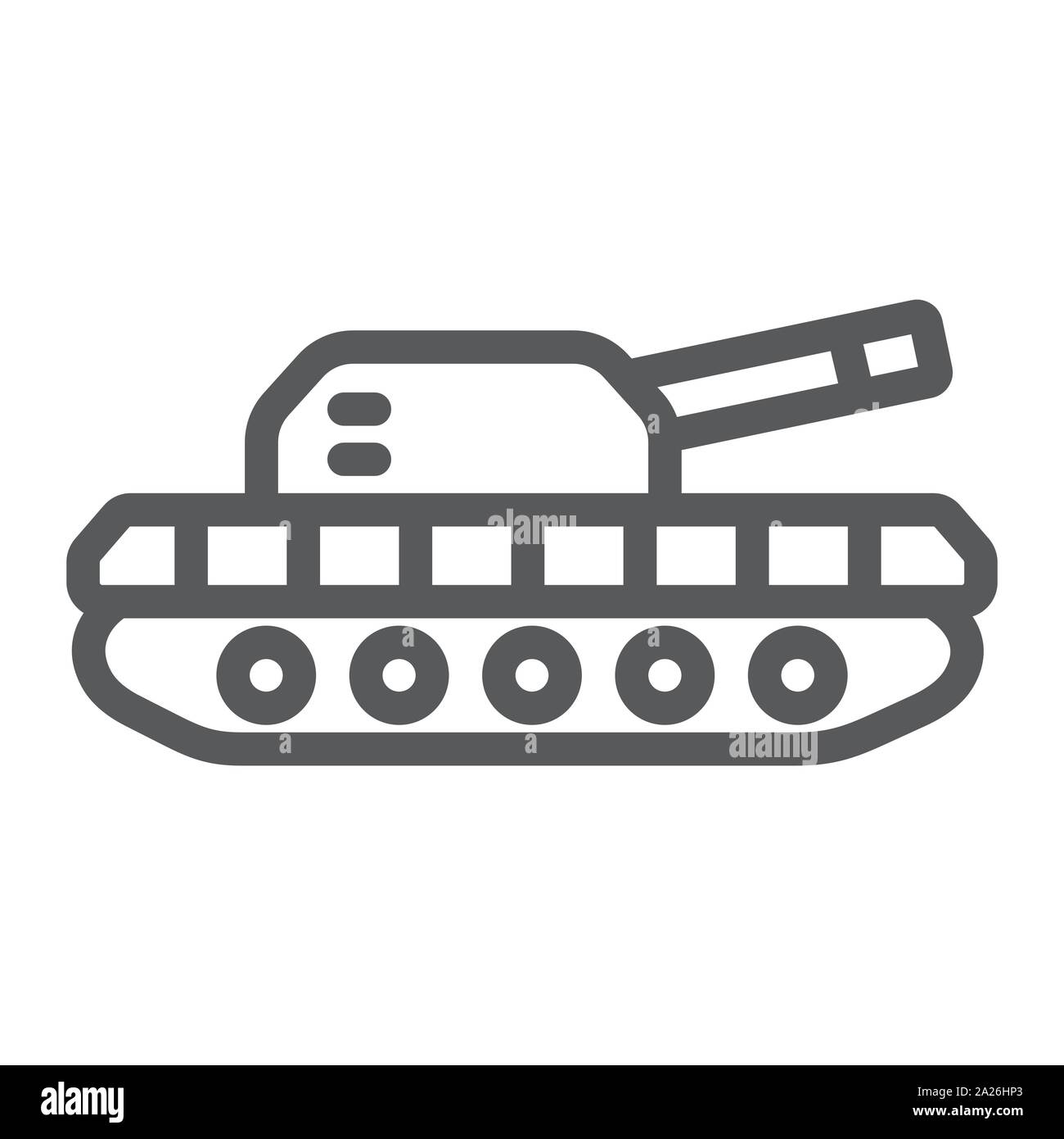 L'icône de la ligne de chars de l'armée, de l'armée et de la force, signe d'induit, le vectoriel, un motif linéaire sur un fond blanc. Illustration de Vecteur