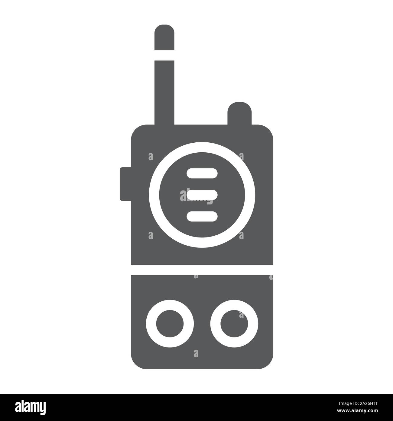 Talkie Walkie icône glyphe, de la communication et de l'armée, signe radio portable, le vectoriel, un modèle solide sur un fond blanc. Illustration de Vecteur