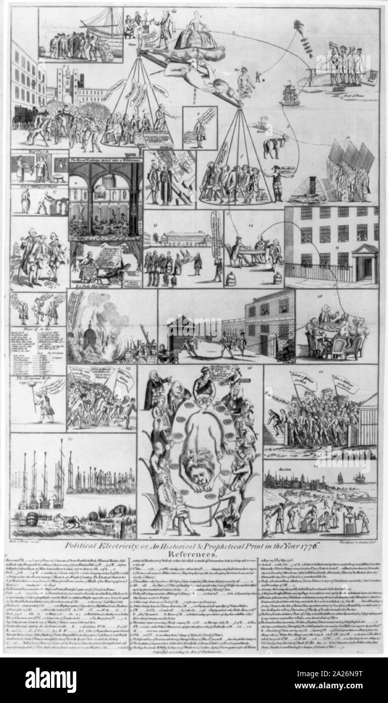 L'électricité politique ; ou bien l'histoire et de l'année impression prophétiques 1770 / Bute et Wilkes inventer.  ; Veridicus & Junius. Banque D'Images