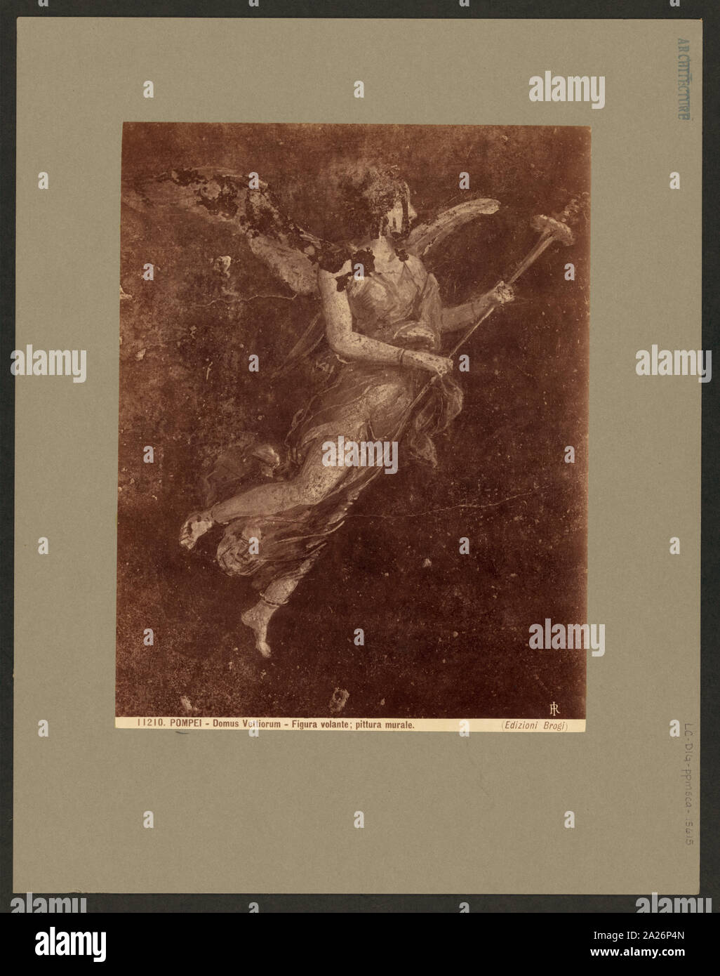 Domus Pompei - Vettiorum, figura by volenta, pittura murale ; IR / edizioni Brogi. Banque D'Images