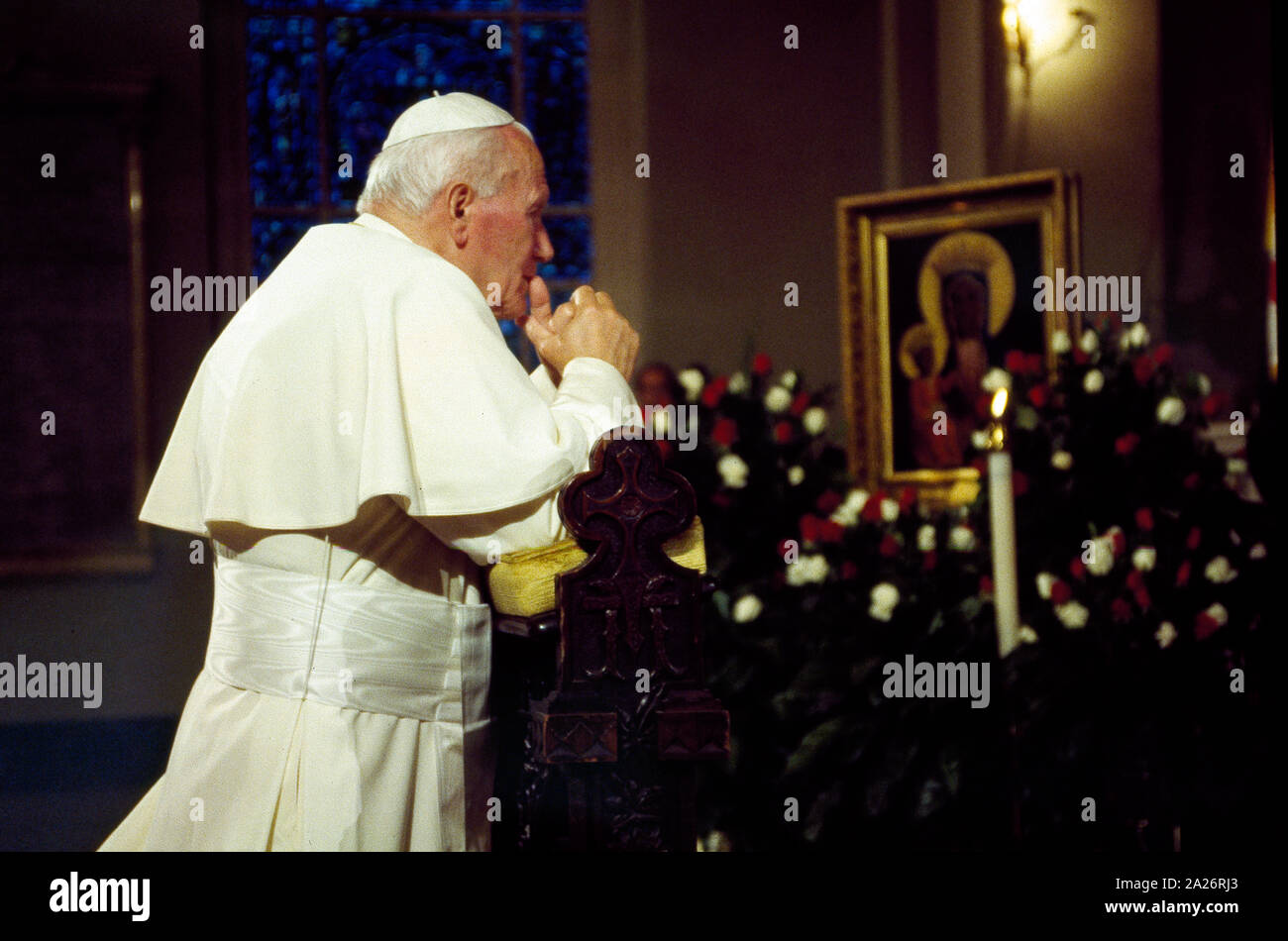 Le Pape Jean Paul II au cours d'une visite à la basilique de Baltimore dans les années 90. Baltimore, Maryland Banque D'Images Le Pape Jean Paul II au cours d'une visite à la basilique de Baltimore dans les années 90. Baltimore, Maryland Banque D'Images