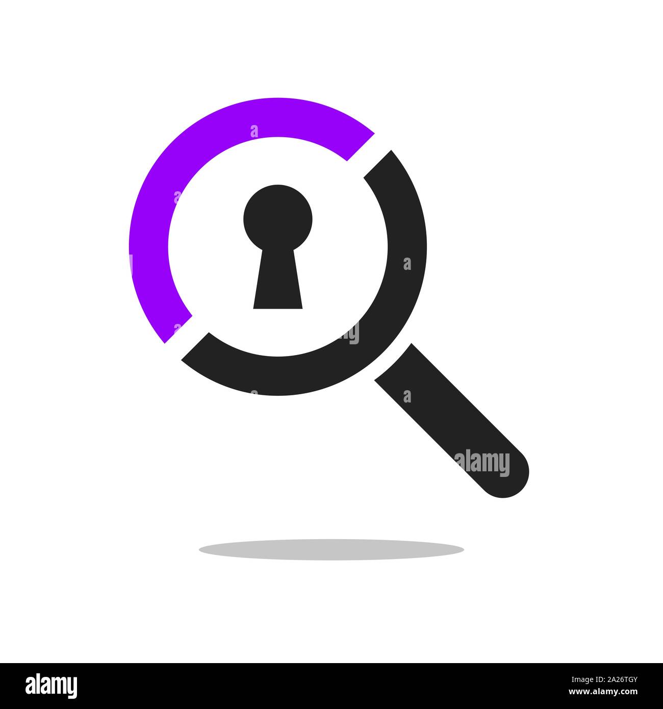 L'icône de recherche Illustration vectorielle sur le fond blanc. Loupe avec symbole de serrure. EPS 10 Illustration de Vecteur