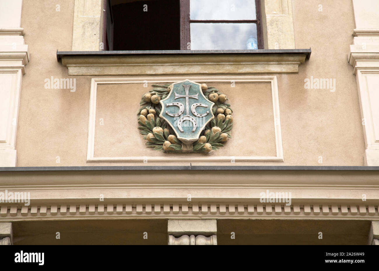 Armoiries de la ville, le château de Wawel, Cracovie, Pologne Banque D'Images