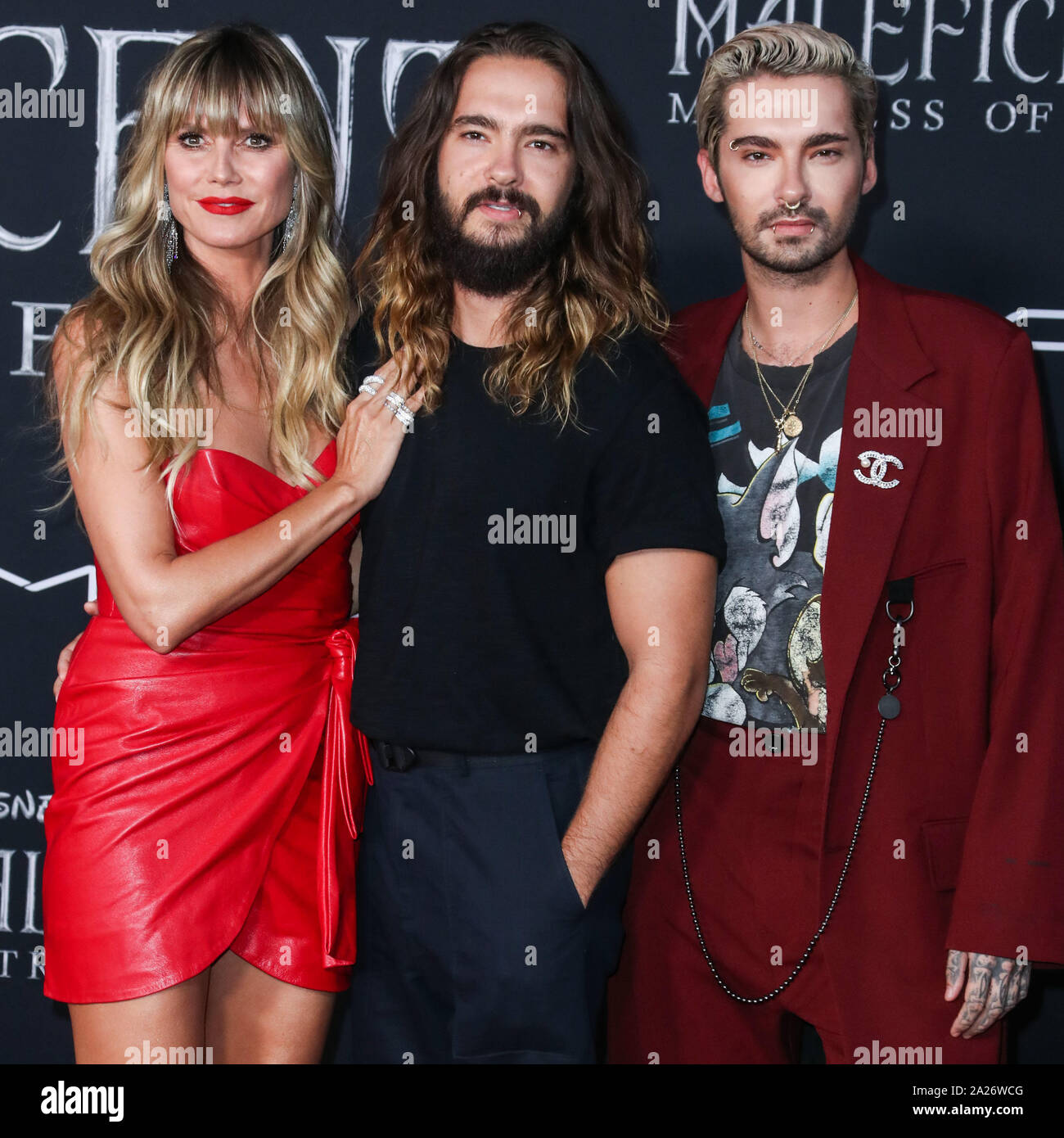 Hollywood, États-Unis. Sep 30, 2019. HOLLYWOOD, LOS ANGELES, CALIFORNIE, USA - 30 SEPTEMBRE : Heidi Klum, Tom Kaulitz et Bill Kaulitz arriver lors de la première mondiale du Disney's 'Maleficent : maîtresse du Mal' qui a eu lieu au El Capitan Theatre le 30 septembre 2019 à Hollywood, Los Angeles, Californie, États-Unis. (Photo par Xavier Collin/Image Crédit : Agence de Presse) L'agence de presse Image/Alamy Live News Banque D'Images