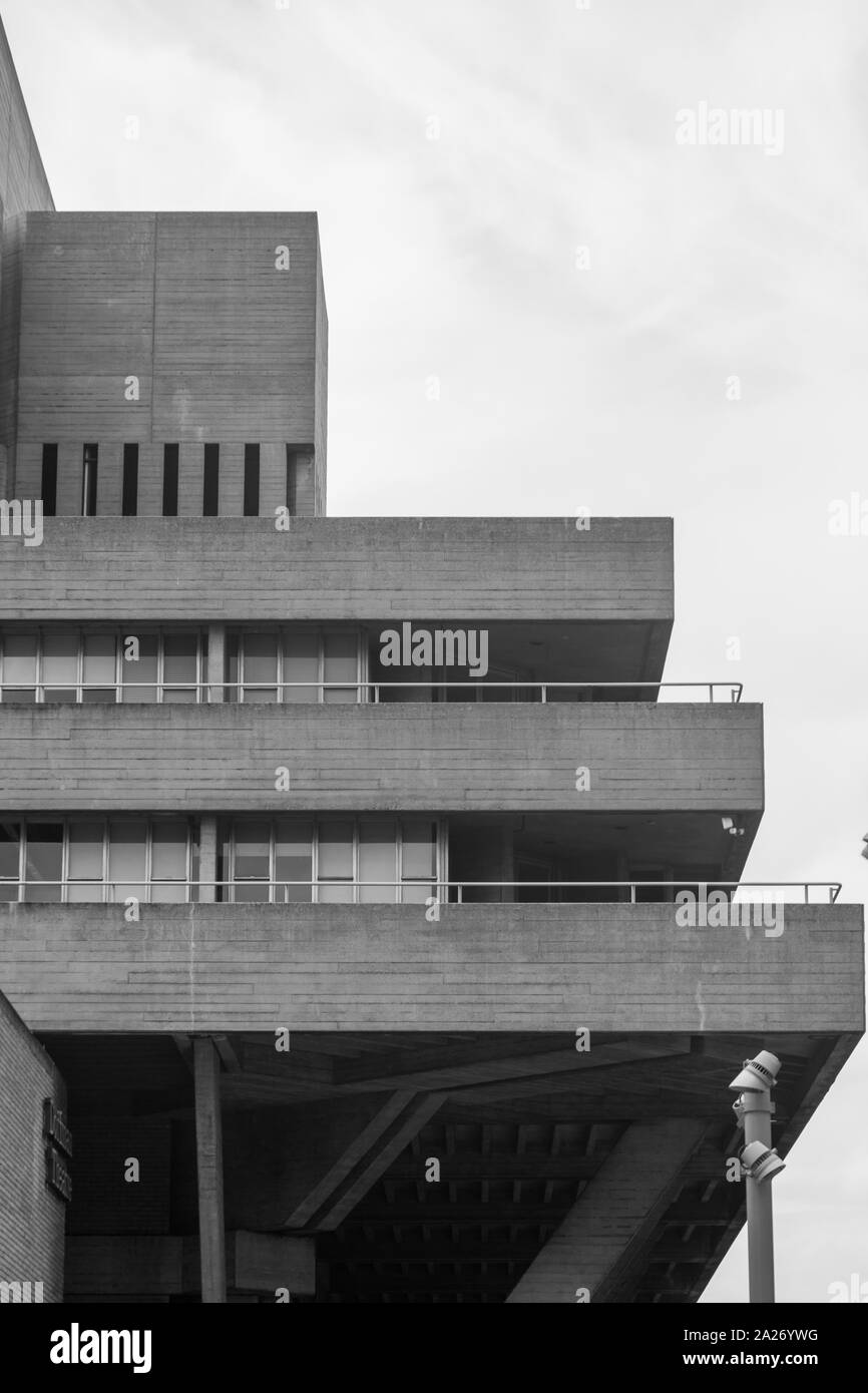 Un balcon à épaulement au National Theatre, Londres Banque D'Images