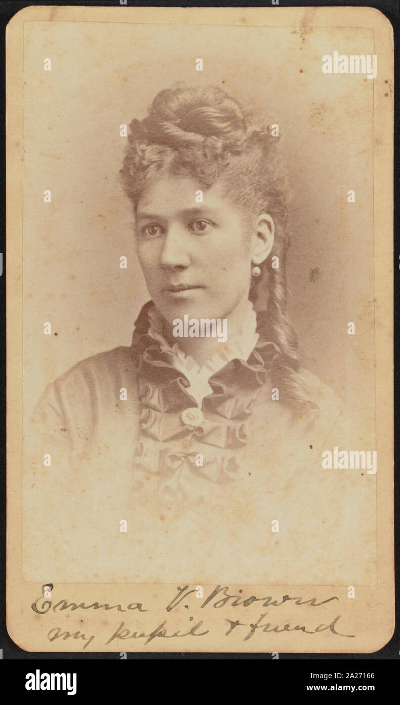 Portrait d'Emma C. Brown / M. P. Le riz, A. I. Rice, photographes, 1217 1219 Penna. Avenue, Washington, D.C. Banque D'Images