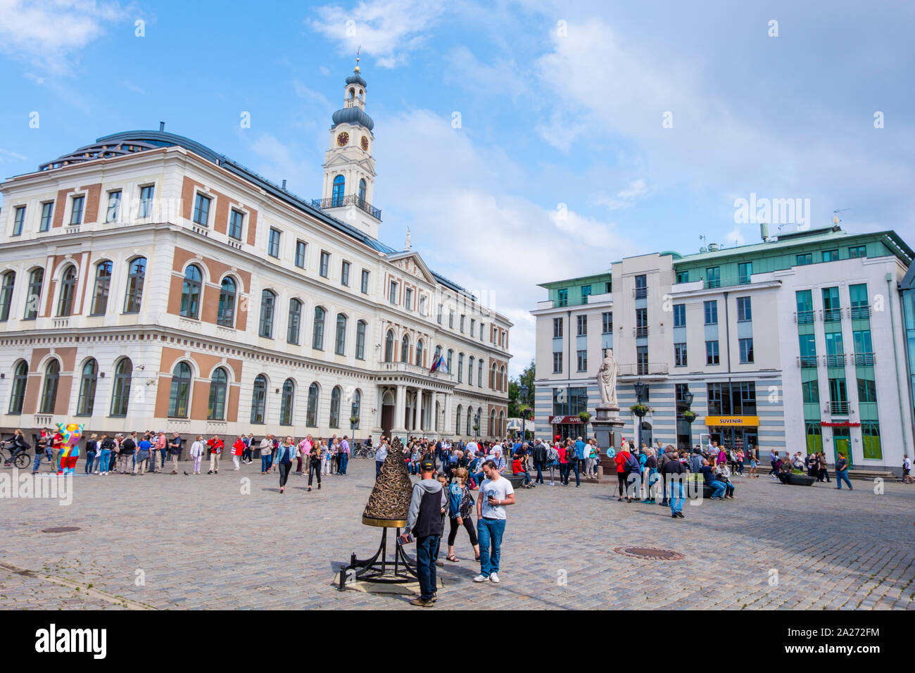 Ratslaukums, vieille ville, Riga, Lettonie Banque D'Images