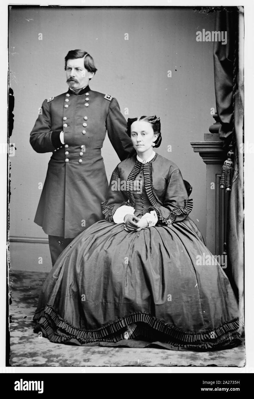 Portrait du major-général George B. McClellan, officier de l'armée fédérale, et son épouse, Mary Ellen Marcy Banque D'Images