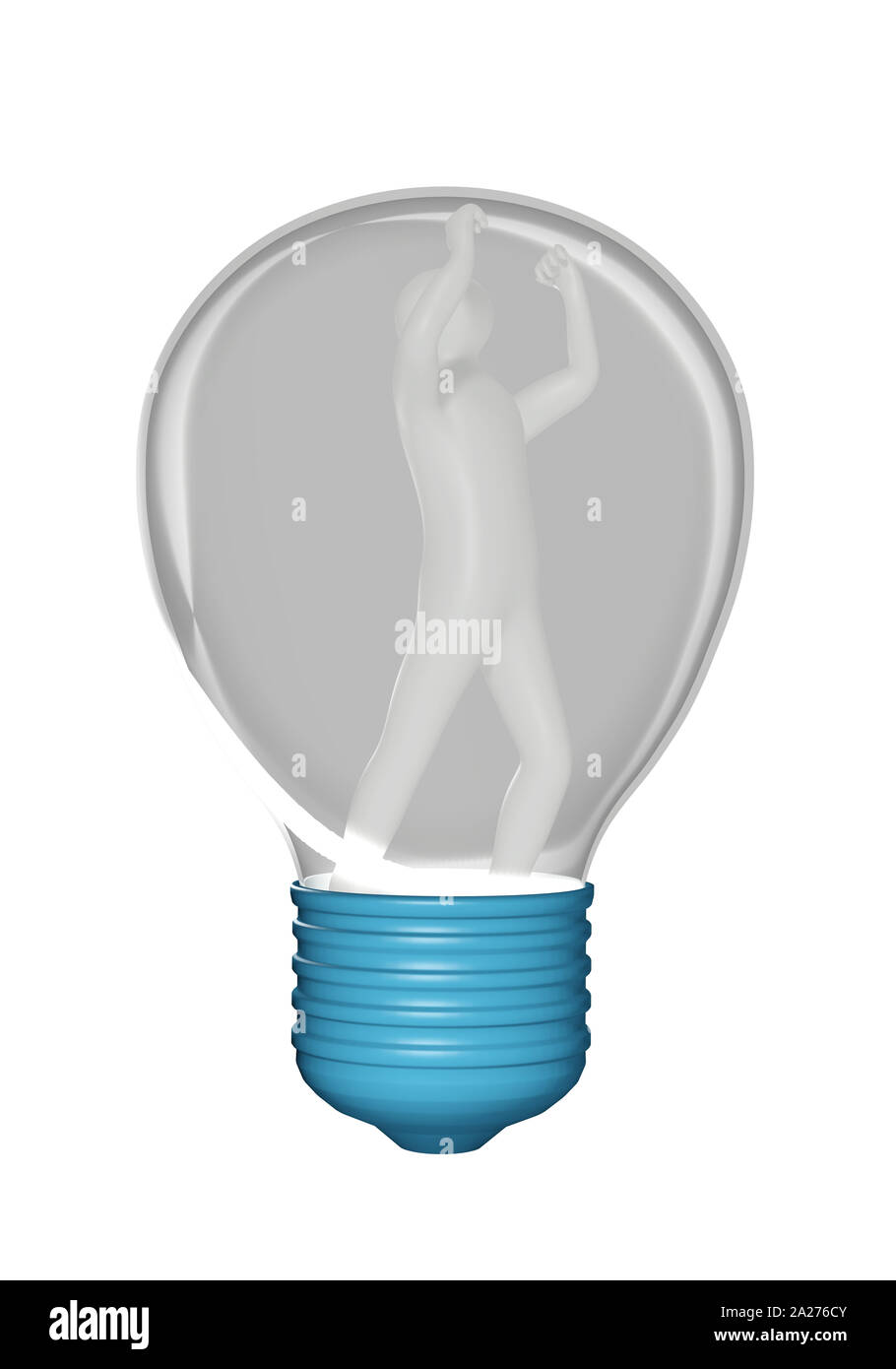 L'idée veut sortir. 3d le siège dans une ampoule. Isolé sur blanc, 3D Rendering Banque D'Images L'idée veut sortir. 3d le siège dans une ampoule. Isolé sur blanc, 3D Rendering Banque D'Images