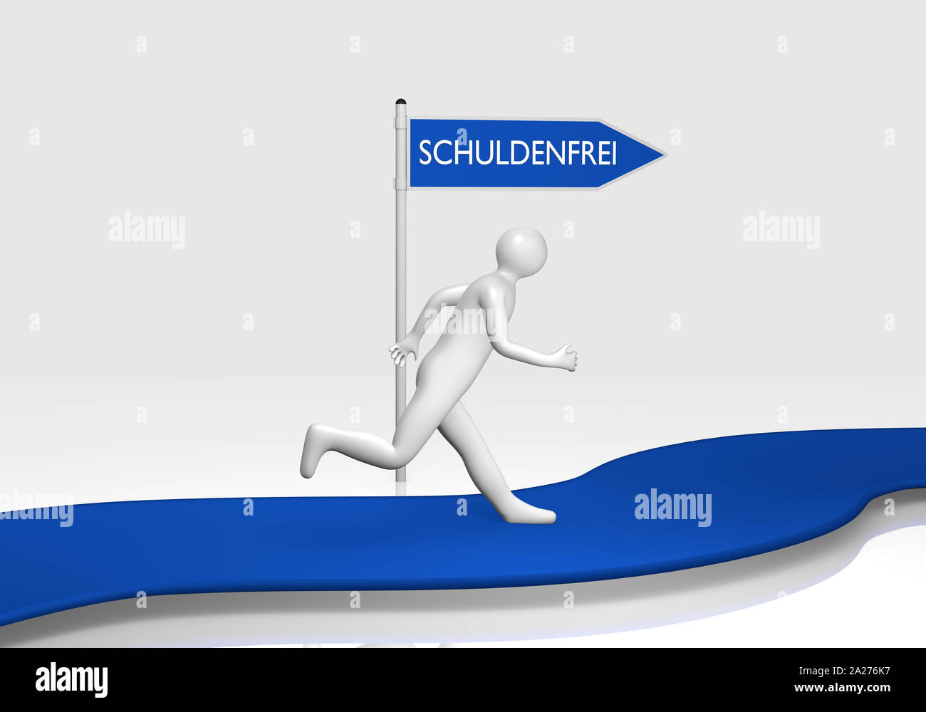 3d le suit un signe sur la dette qui est écrit en allemand. Le rendu 3D Banque D'Images 3d le suit un signe sur la dette qui est écrit en allemand. Le rendu 3D Banque D'Images