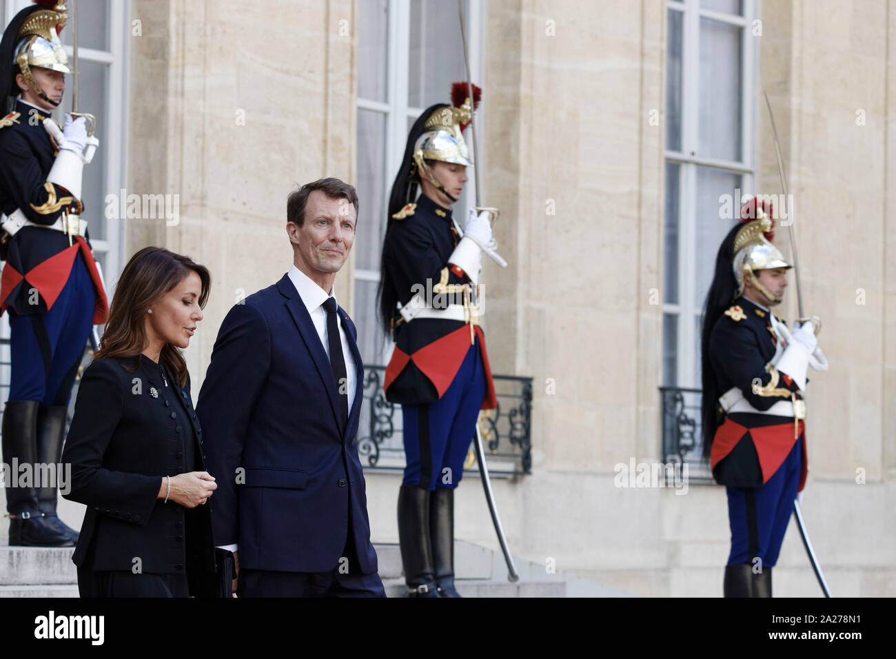 Paris, France. Sep 30, 2019.Emmanuel Macron reçoit des chefs d'état et de gouvernement pour rendre hommage au Président Jacques Chirac. Banque D'Images