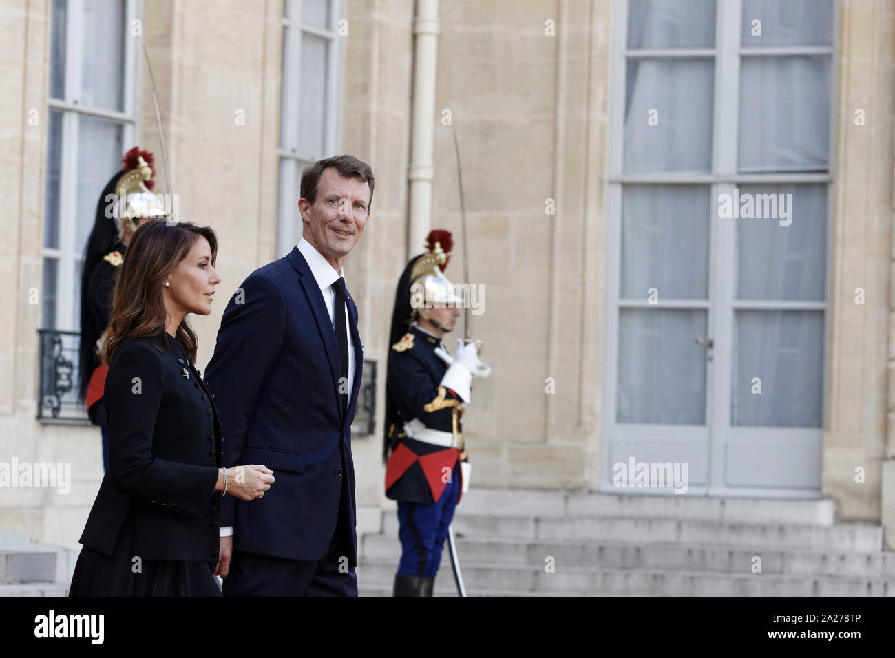 Paris, France. Sep 30, 2019.Emmanuel Macron reçoit des chefs d'état et de gouvernement pour rendre hommage au Président Jacques Chirac. Banque D'Images