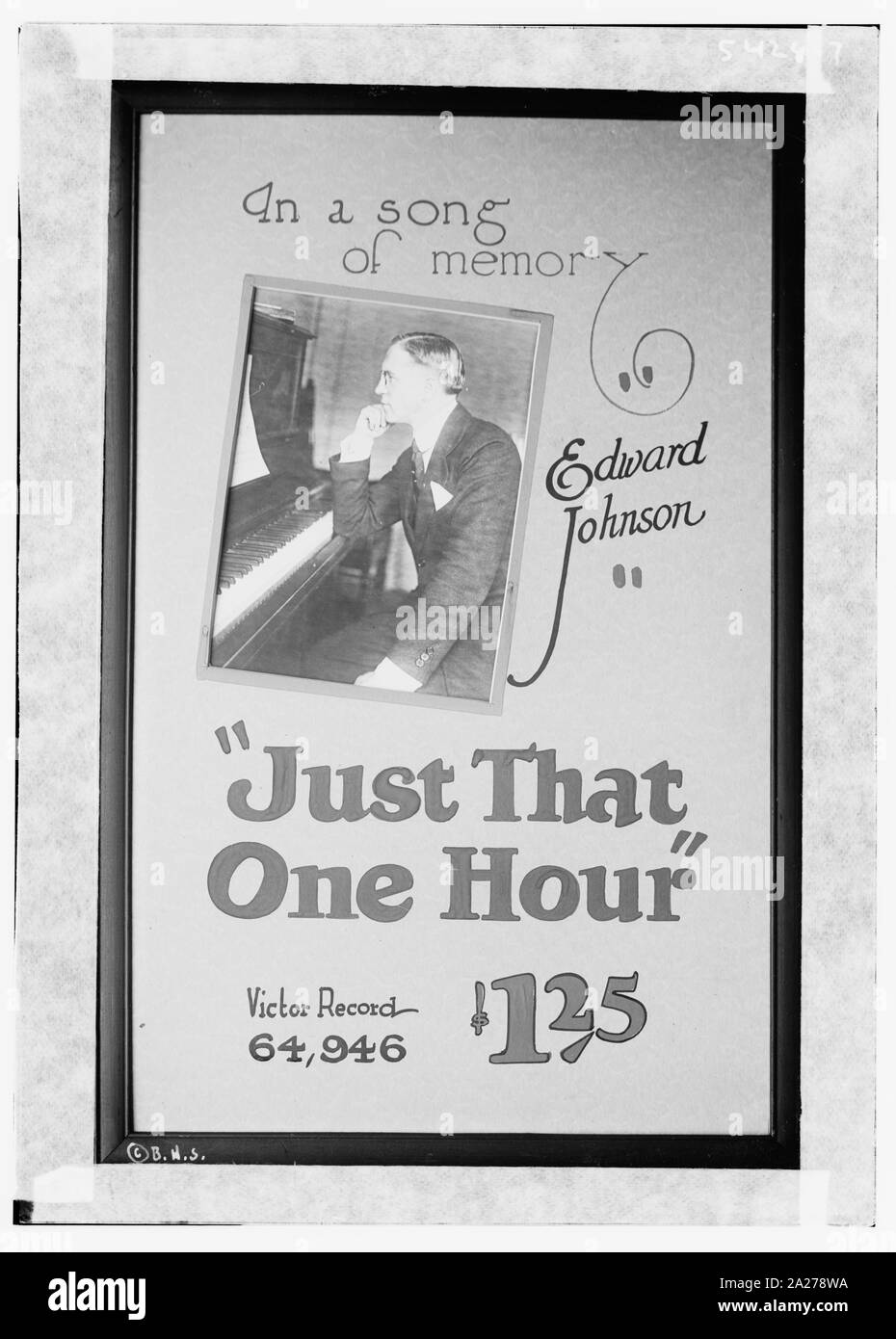 Poster : Victor dans la mémoire d'une chanson, Edward Johnson seulement qu'une heure Banque D'Images