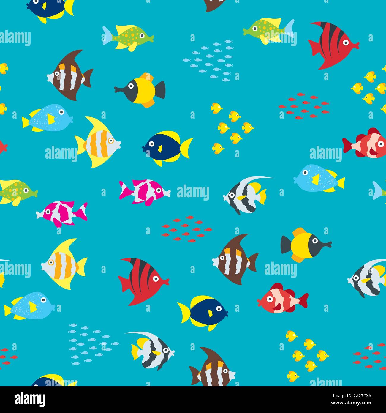 Cartoon Motif Poissons Illustration de Vecteur